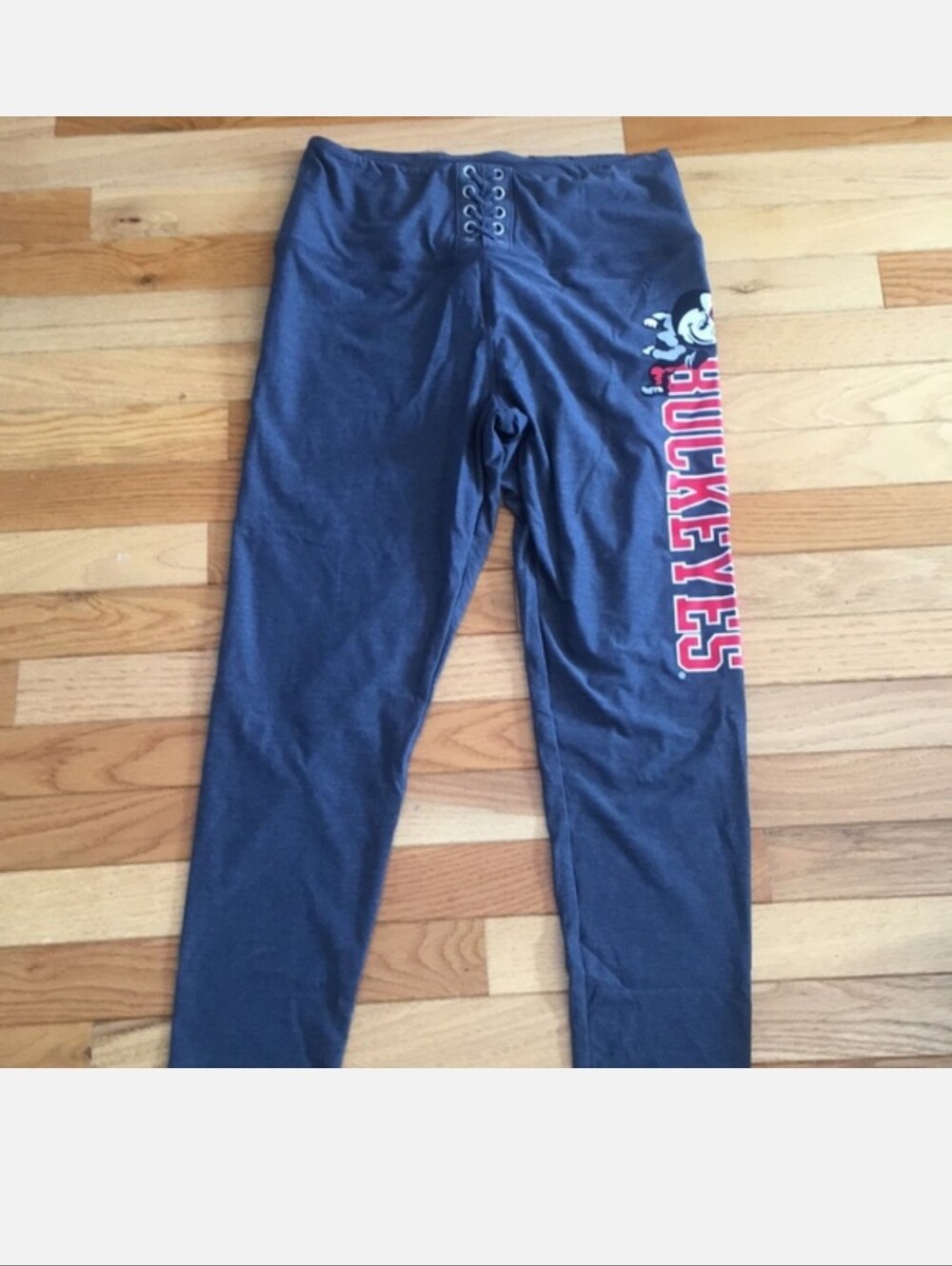 PINK Victoria's Secret Gray Leggings Collegiate Ohio Buckeyes RARE Y2K